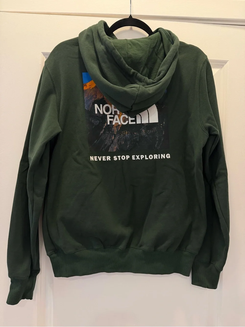 The North Face Dark Green Hoodie with White Logo